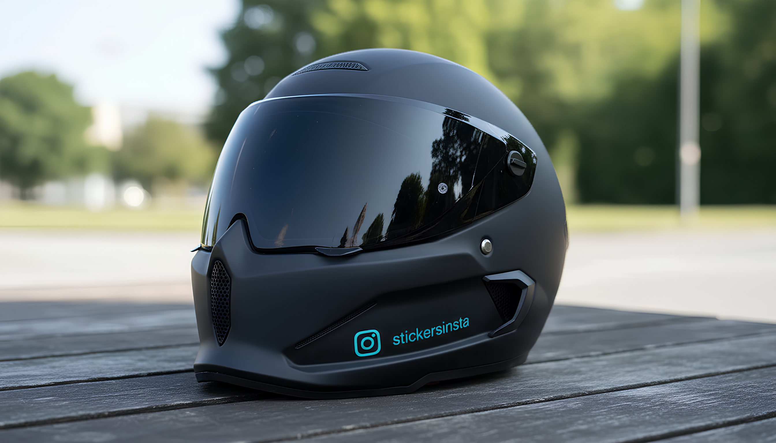 Sticker Instagram personnalisé casque moto