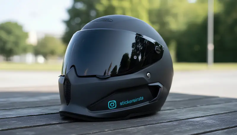 Sticker Instagram personnalisé casque moto