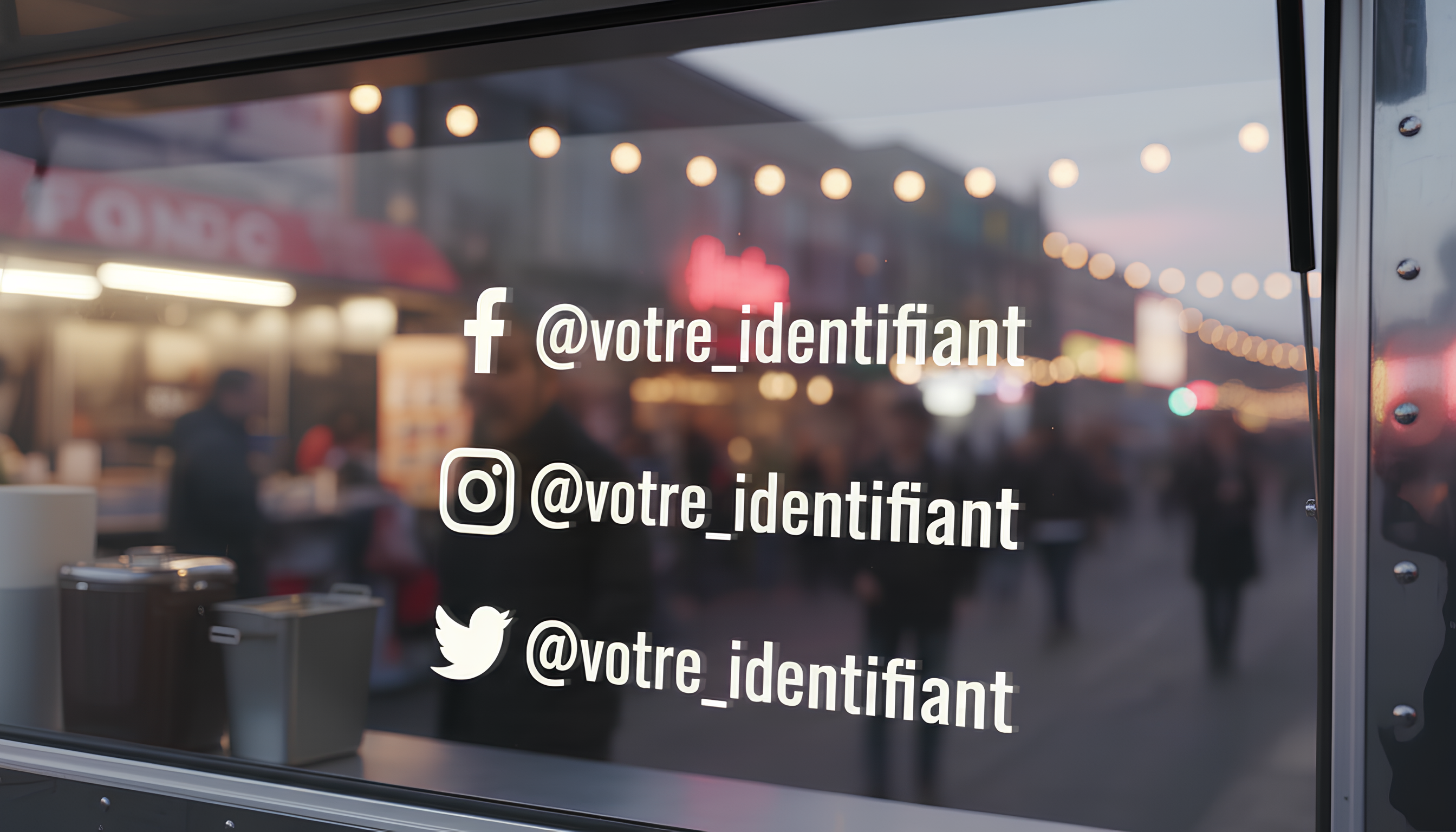 Sticker Instagram flocage publicitaire vitrine