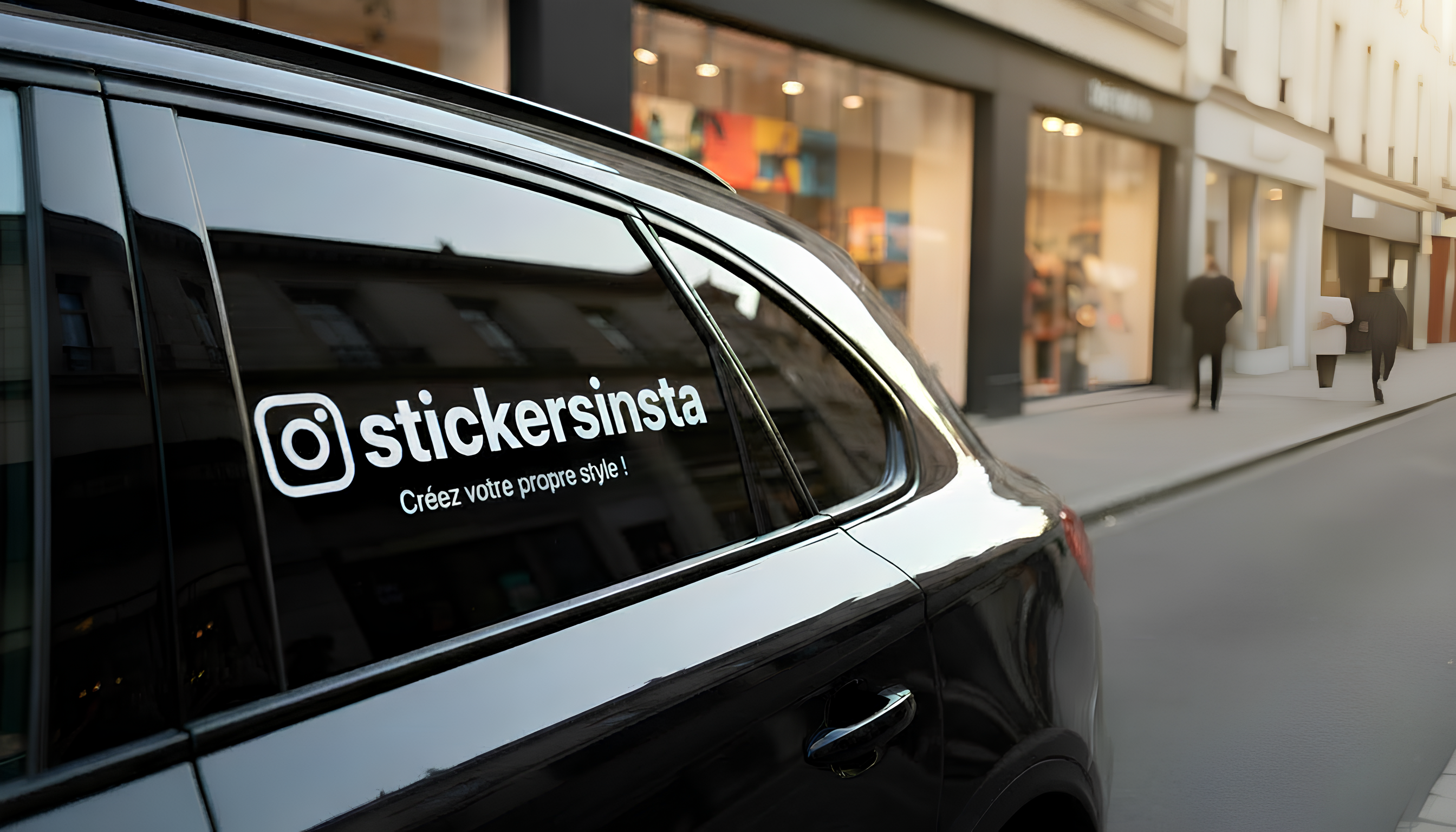 Sticker Instagram blanc personnalisé voiture